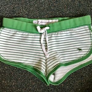 Green & White Striped Shorts